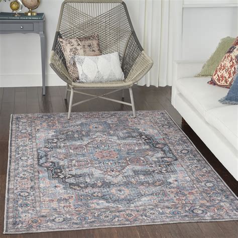 Cotton backing; Machine made in Turkey; Naturally stain and fade resistant; Vacuum regularly and spot clean for care and maintenance. . Nicole curtis rugs